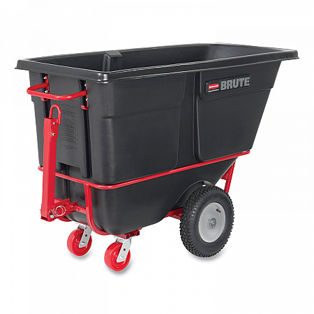 1 cu yd BRUTE Rotomolded Towable Tilt Truck, 2,100 lb Capacity, Black (FG131641BLA)