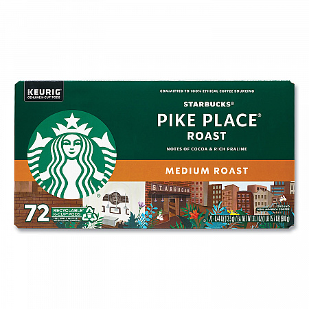 Pike Place Coffee K-Cups, Pike Place Roast, 72/Carton (22002158)