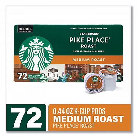 Pike Place Coffee K-Cups, Pike Place Roast, 72/Carton (22002158)