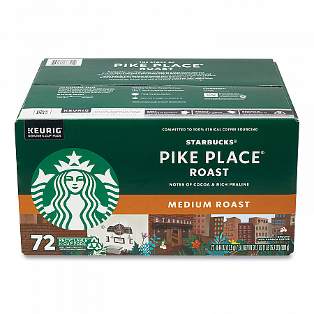 Pike Place Coffee K-Cups, Pike Place Roast, 72/Carton (22002158)