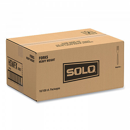 Impress Heavyweight Full-Length Polystyrene Cutlery, Fork, Plastic, White, 100/Box, 10 Boxes/Carton (HSWFX0007)