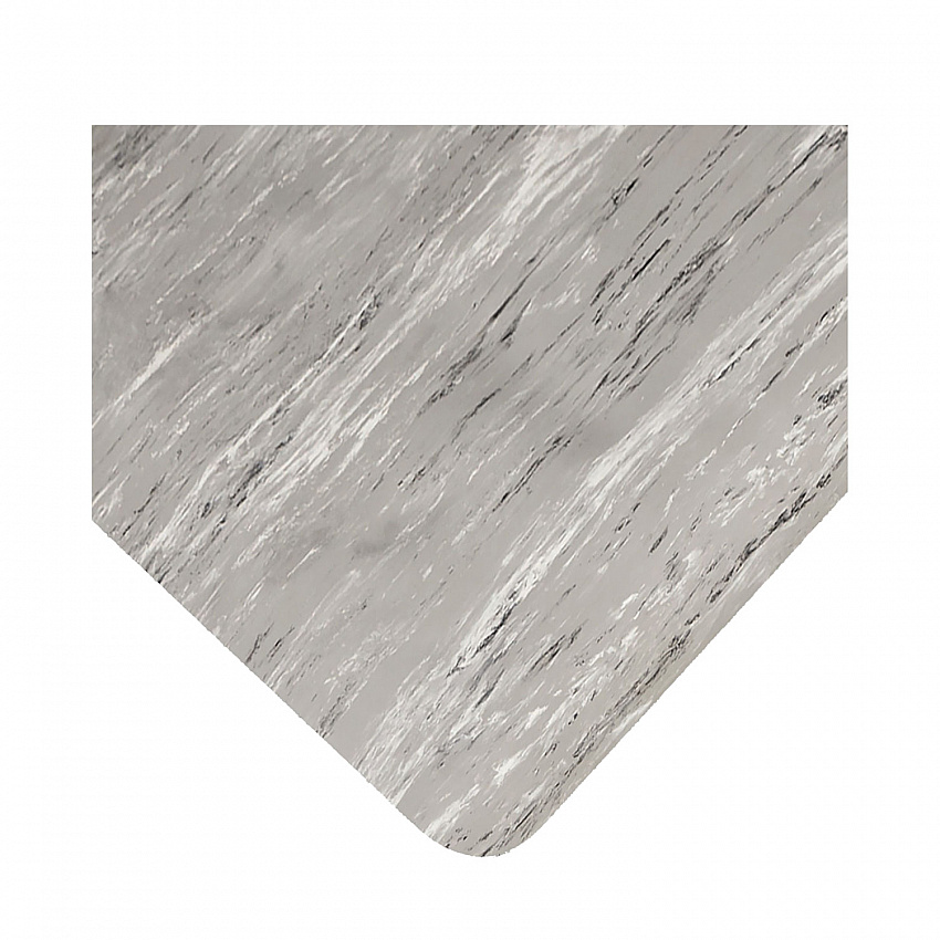Cushion-Step Marbleized Rubber Mat, Rectangular, Gray Smooth Surface, 24" x 36" (CU2436GY)