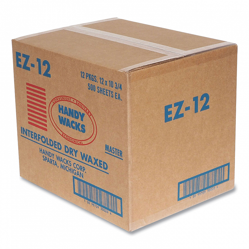 Interfolded Dry Waxed Paper Deli Sheets, 10.75 x 12, 500/Box, 12 Boxes/Carton (EZ12)