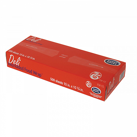 Interfolded Food Wrap Deli Sheets, 10.75 x 15, 500/Box, 12 Boxes/Carton (FW15)