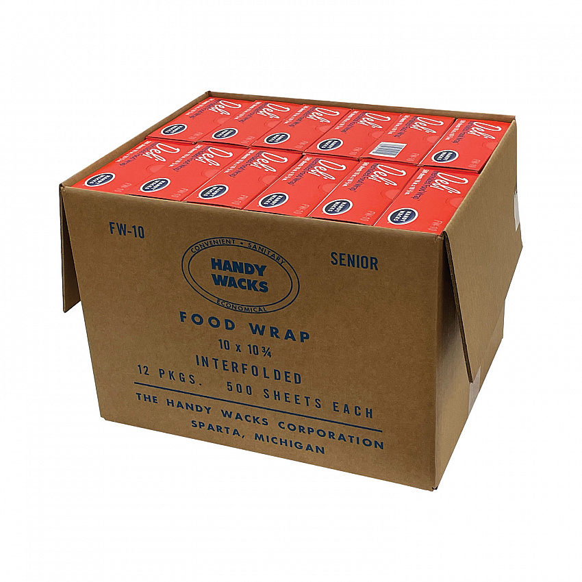 Interfolded Food Wrap Deli Sheets, 10.75 x 10, 500/Box, 12 Boxes/Carton (FW10)