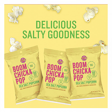BOOMCHICKAPOP Popcorn, 0.6 oz Bag, 24 Bags/Carton (SN01027)