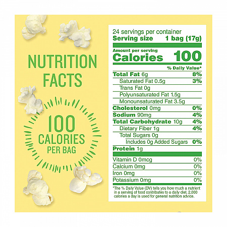 BOOMCHICKAPOP Popcorn, 0.6 oz Bag, 24 Bags/Carton (SN01027)