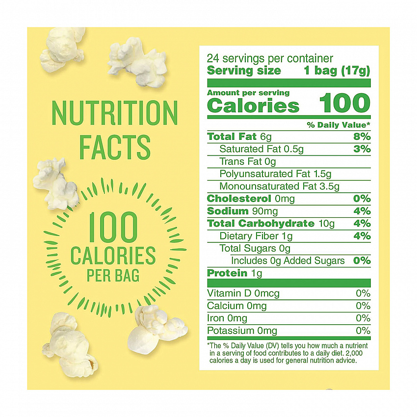 BOOMCHICKAPOP Popcorn, 0.6 oz Bag, 24 Bags/Carton (SN01027)