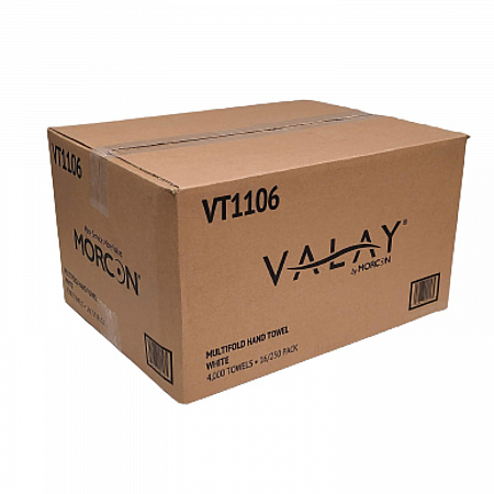 Valay Multi-Fold Towels, 1-Ply, 9.05 x 9.25, White, 250/Pack, 16 Packs/Carton (VT1106)