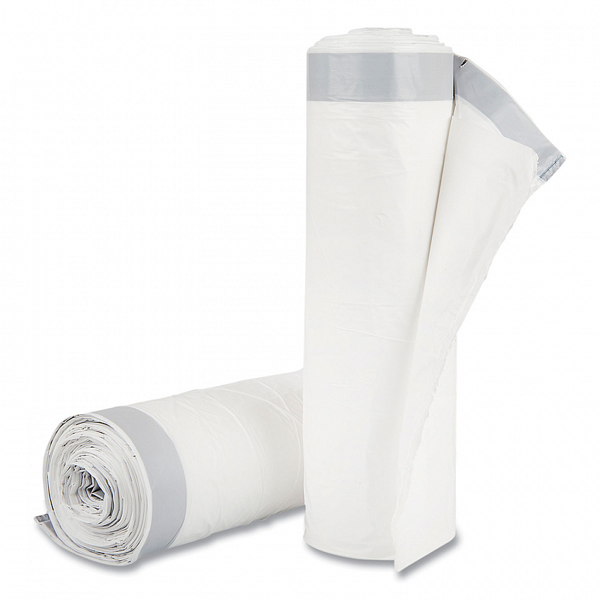 Draw-Tuff Institutional Draw-Tape Can Liners, Drawstring, 55 gal, 1.9 mil, 42.5" x 35.5", Natural, 10 Bags/Roll, 5 Rolls/CT (DT55DRUM)