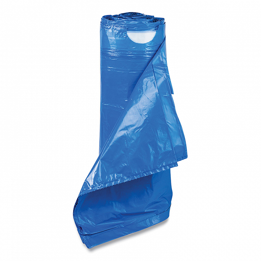 Draw-Tuff Institutional Draw-Tape Can Liners, Drawstring, 30 gal, 1 mil, 30.5" x 40", Blue, 25 Bags/Roll, 8 Rolls/Carton (DTH3040B)