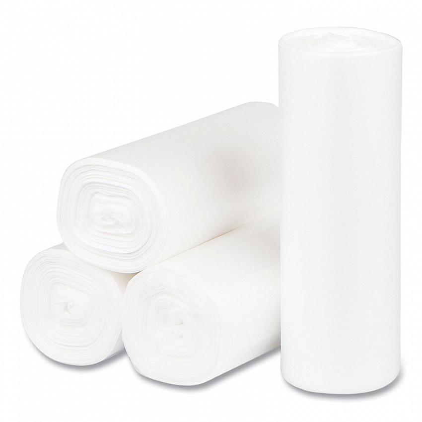 High-Density Commercial Can Liners, 4 gal, 6 mic, 17" x 18", Clear, Perforated Roll, 50 Bags/Roll, 40 Rolls/Carton (EC171806N)
