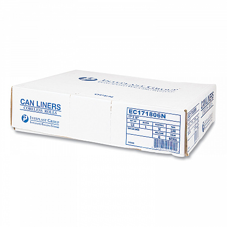 High-Density Commercial Can Liners, 4 gal, 6 mic, 17