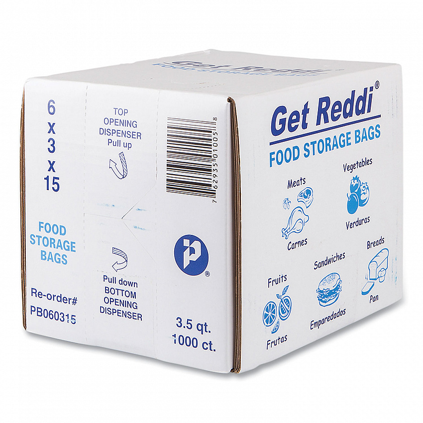 Food Bags, 112 oz., 6" x 3" x 15", Clear, 1,000/Carton (PB060315)