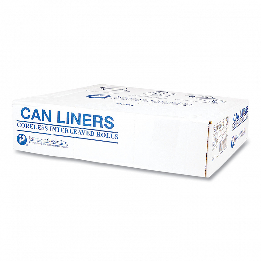 High-Density Commercial Can Liners, 16 gal, 6 mic, 24" x 33", Black, Interleaved Roll, 50 Bags/Roll, 20 Rolls/Carton (S243306K)