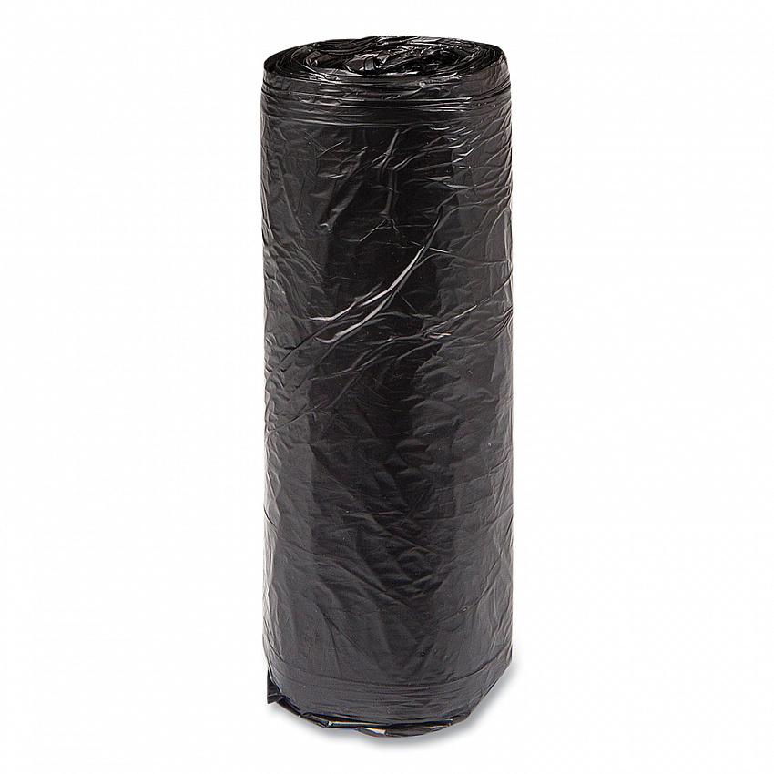 High-Density Commercial Can Liners, 16 gal, 6 mic, 24" x 33", Black, Interleaved Roll, 50 Bags/Roll, 20 Rolls/Carton (S243306K)