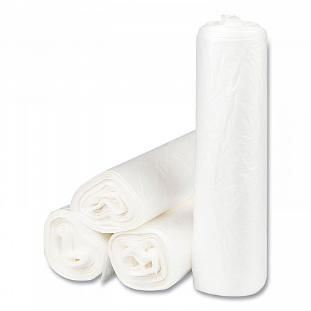 High-Density Commercial Can Liners, 16 gal, 6 mic, 24" x 33", Natural, Interleaved Roll, 50 Bags/Roll, 20 Rolls/Carton (S243306N)