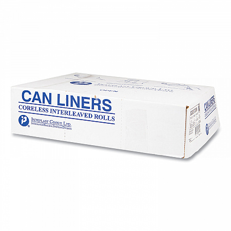High-Density Commercial Can Liners, 16 gal, 6 mic, 24" x 33", Natural, Interleaved Roll, 50 Bags/Roll, 20 Rolls/Carton (S243306N)