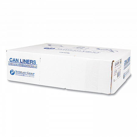 High-Density Commercial Can Liners, 16 gal, 8 mic, 24" x 33", Black, Interleaved Roll, 50 Bags/Roll, 20 Rolls/Carton (S243308K)