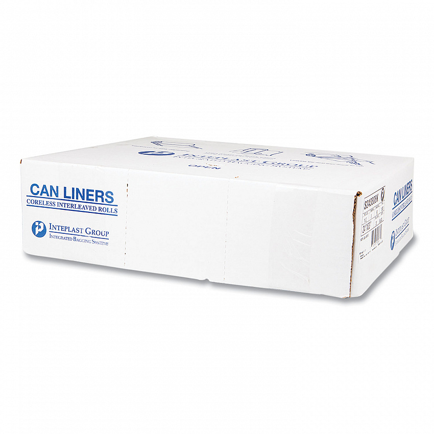 High-Density Commercial Can Liners, 16 gal, 8 mic, 24" x 33", Black, Interleaved Roll, 50 Bags/Roll, 20 Rolls/Carton (S243308K)