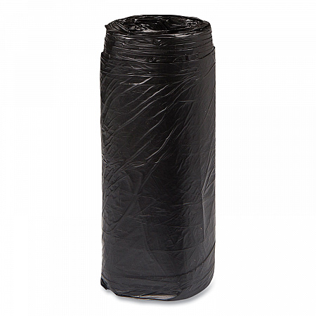 High-Density Commercial Can Liners, 16 gal, 8 mic, 24" x 33", Black, Interleaved Roll, 50 Bags/Roll, 20 Rolls/Carton (S243308K)