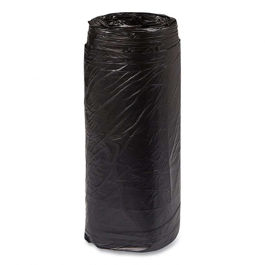 High-Density Commercial Can Liners, 16 gal, 8 mic, 24" x 33", Black, Interleaved Roll, 50 Bags/Roll, 20 Rolls/Carton (S243308K)