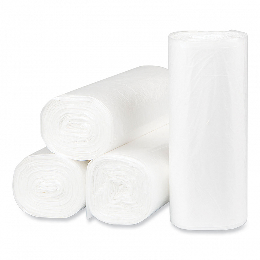 High-Density Commercial Can Liners, 16 gal, 8 mic, 24" x 33", Natural, Interleaved Roll, 50 Bags/Roll, 20 Rolls/Carton (S243308N)