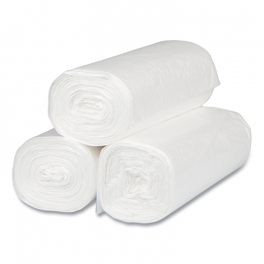 High-Density Commercial Can Liners, 16 gal, 8 mic, 24" x 33", Natural, Interleaved Roll, 50 Bags/Roll, 20 Rolls/Carton (S243308N)