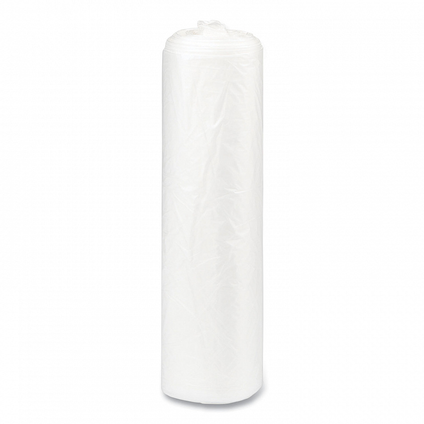 High-Density Commercial Can Liners, 30 gal, 8 mic, 30" x 37", Clear, Interleaved Roll, 25 Bags/Roll, 20 Rolls/Carton (S303708N)