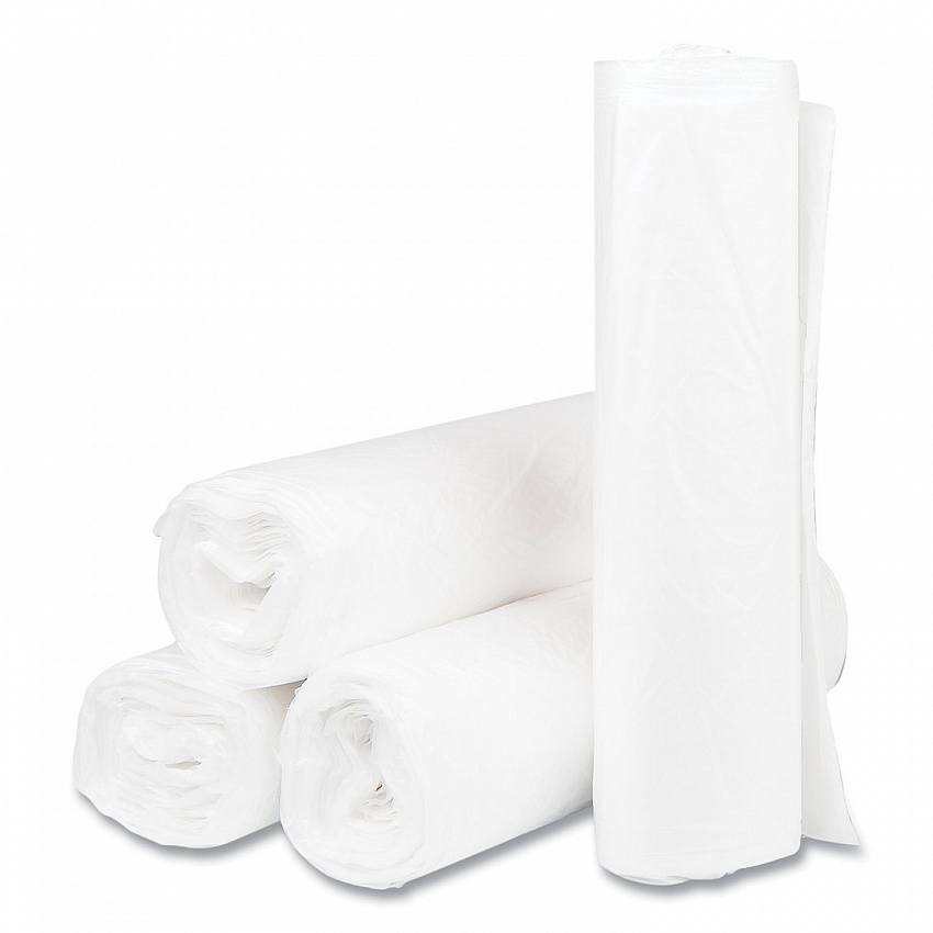 High-Density Commercial Can Liners, 33 gal, 11 mic, 33" x 40", Clear, Interleaved Roll, 25 Bags/Roll, 20 Rolls/Carton (S334011N)