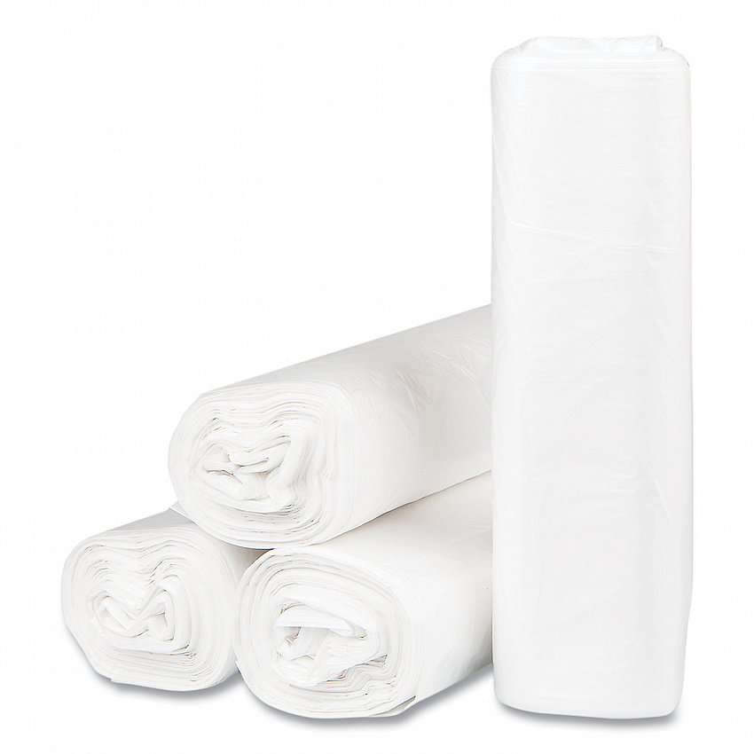 High-Density Commercial Can Liners, 33 gal, 13 mic, 33" x 40", Clear, Interleaved Roll, 25 Bags/Roll, 20 Rolls/Carton (S334013N)