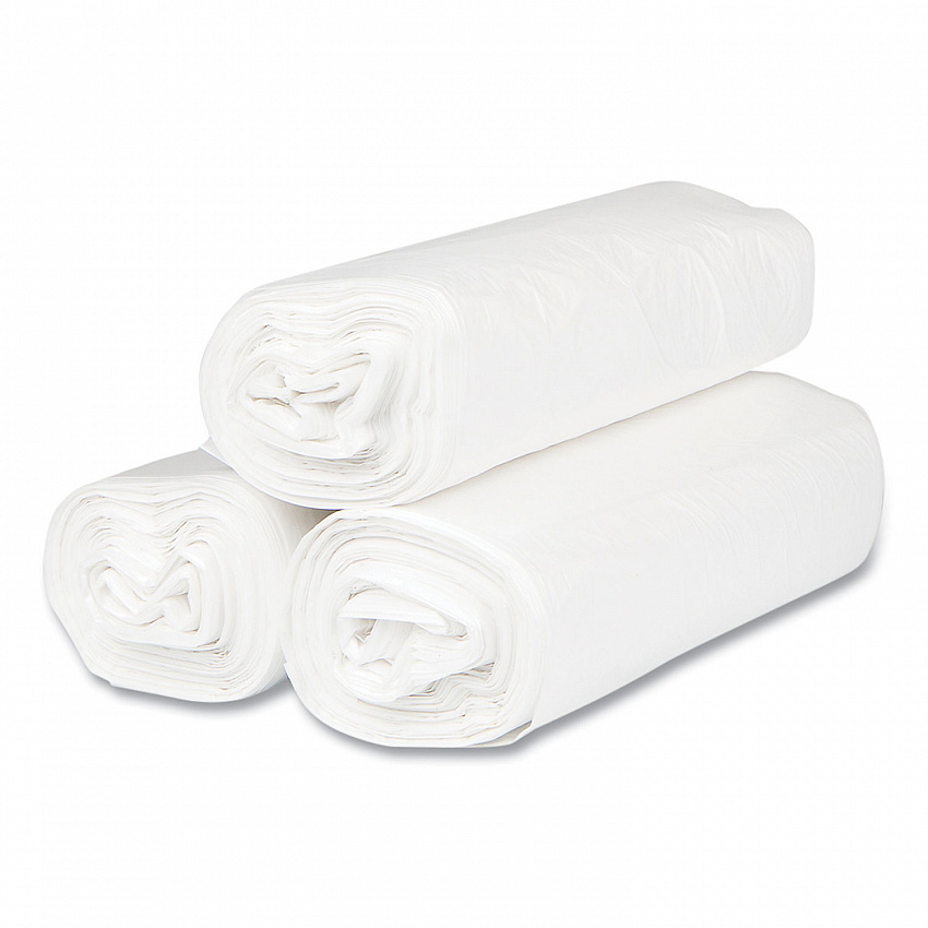 High-Density Commercial Can Liners, 33 gal, 13 mic, 33" x 40", Clear, Interleaved Roll, 25 Bags/Roll, 20 Rolls/Carton (S334013N)