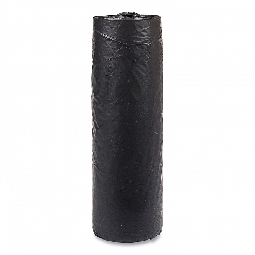High-Density Commercial Can Liners, 33 gal, 16 mic, 33" x 40", Black, Interleaved Roll, 25 Bags/Roll, 10 Rolls/Carton (S334016K)