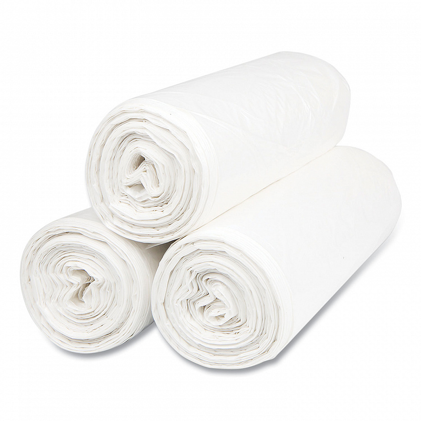High-Density Commercial Can Liners, 55 gal, 14 mic, 36" x 60", Clear, Interleaved Roll, 25 Bags/Roll, 8 Rolls/Carton (S366014N)