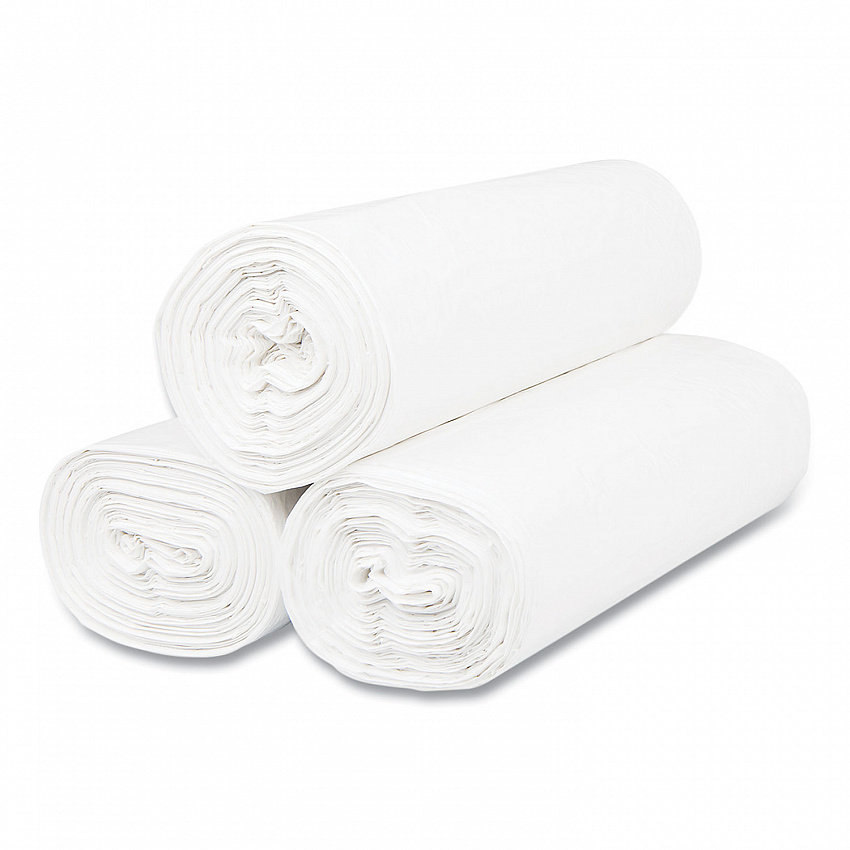 High-Density Commercial Can Liners, 55 gal, 17 mic, 36" x 60", Clear, Interleaved Roll, 25 Bags/Roll, 8 Rolls/Carton (S366017N)