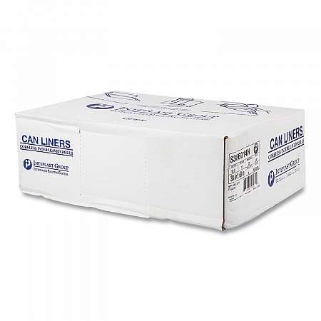 High-Density Commercial Can Liners, 60 gal, 14 mic, 38