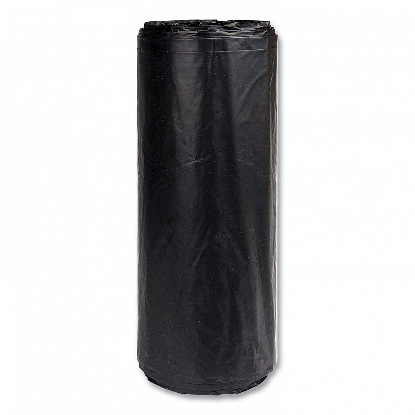 High-Density Commercial Can Liners, 60 gal, 22 mic, 38" x 60", Black, Interleaved Roll, 25 Bags/Roll, 6 Rolls/Carton (S386022K)