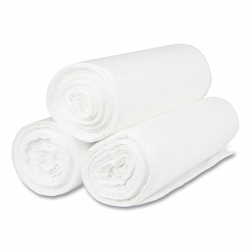 High-Density Commercial Can Liners, 60 gal, 22 mic, 38" x 60", Clear, Interleaved Roll, 25 Bags/Roll, 6 Rolls/Carton (S386022N)