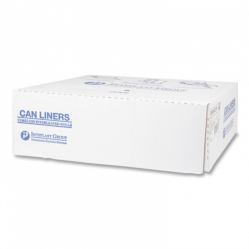 High-Density Commercial Can Liners, 60 gal, 22 mic, 38" x 60", Clear, Interleaved Roll, 25 Bags/Roll, 6 Rolls/Carton (S386022N)