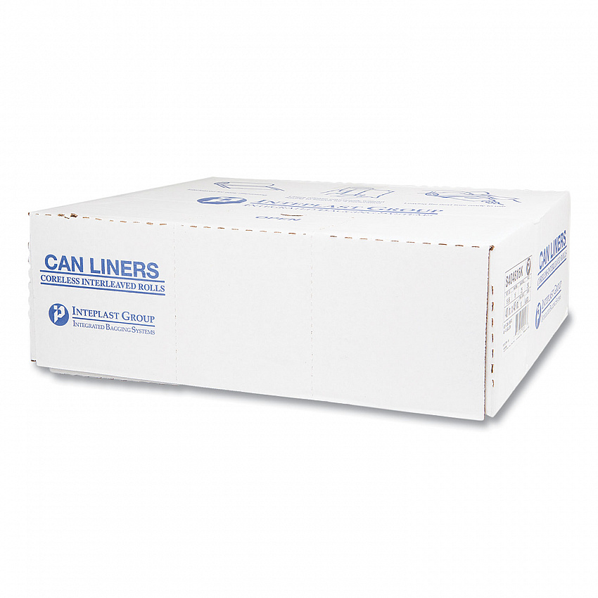 High-Density Commercial Can Liners, 45 gal, 16 mic, 40" x 48", Black, Interleaved Roll, 25 Bags/Roll, 10 Rolls/Carton (S404816K)