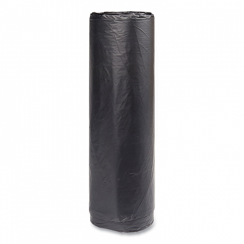 High-Density Commercial Can Liners, 45 gal, 16 mic, 40" x 48", Black, Interleaved Roll, 25 Bags/Roll, 10 Rolls/Carton (S404816K)