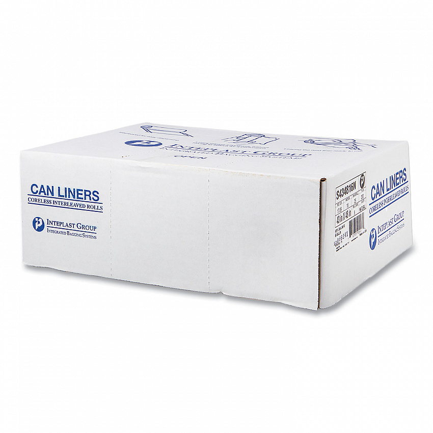 High-Density Commercial Can Liners, 56 gal, 16 mic, 43" x 48", Natural, Interleaved Roll, 25 Bags/Roll, 8 Rolls/Carton (S434816N)