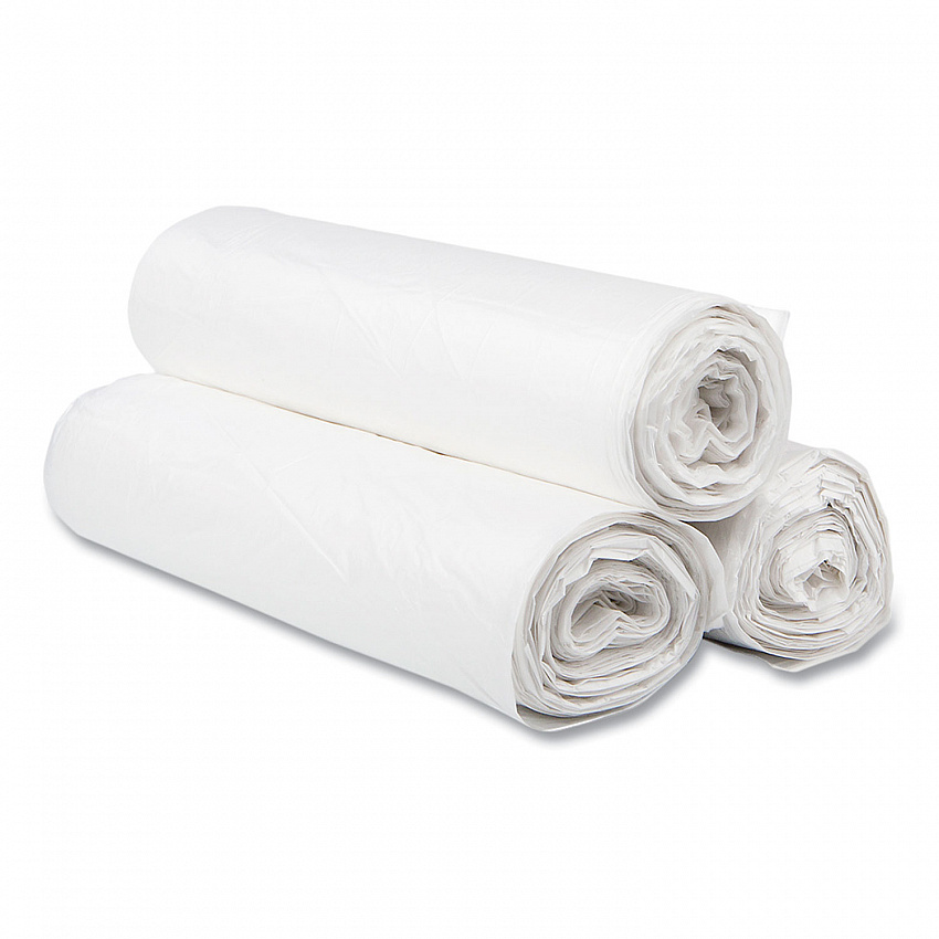 High-Density Commercial Can Liners, 56 gal, 16 mic, 43" x 48", Natural, Interleaved Roll, 25 Bags/Roll, 8 Rolls/Carton (S434816N)