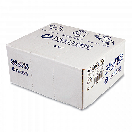 Low-Density Commercial Can Liners, 30 gal, 0.9 mil, 30