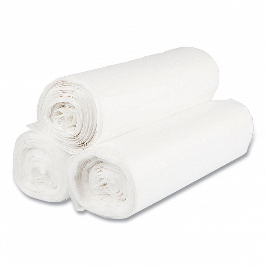 High-Density Commercial Can Liner Value Pack, 60 gal, 14 mic, 38" x 58", Clear, Interleaved Roll, 25 Bags/Roll, 8 Rolls/CT (VALH3860N16)