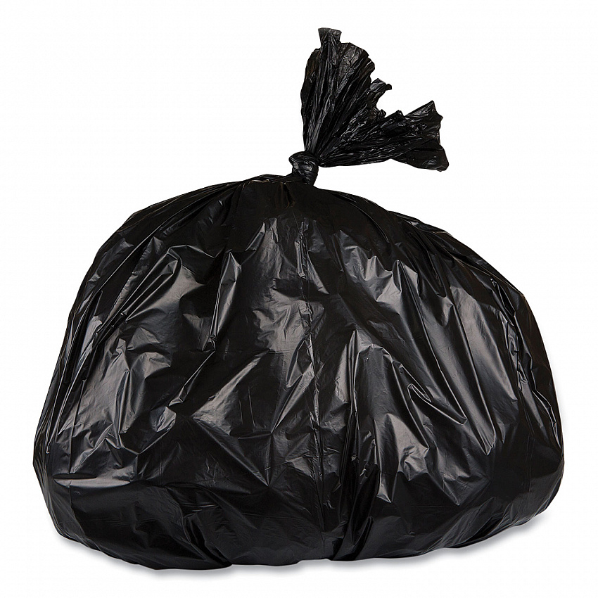 High-Density Commercial Can Liner Value Pack, 45 gal, 19 mic, 40" x 46", Black, Interleaved Roll, 25 Bags/Roll, 6 Rolls/CT (VALH4048K22)
