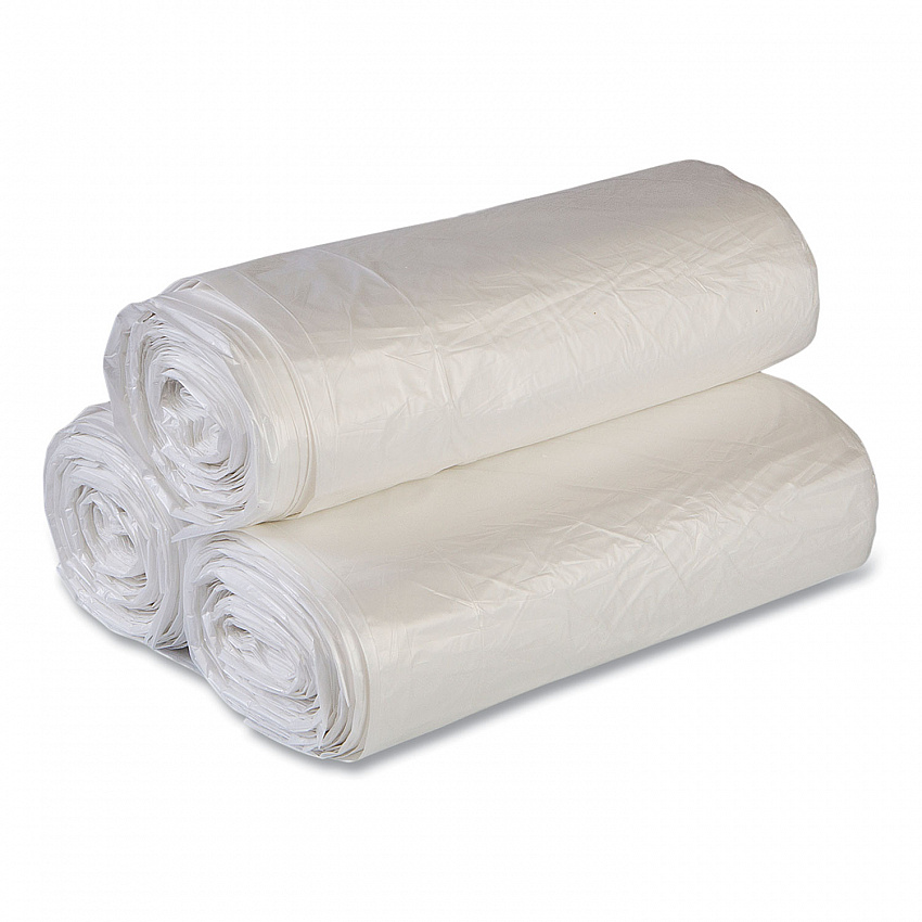 High-Density Commercial Can Liner Value Pack, 60 gal, 14 mic, 43" x 46", Clear, Interleaved Roll, 25 Bags/Roll, 8 Rolls/CT (VALH4348N16)