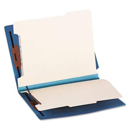 Smead Colored End Tab Classification Folders w/ Dividers, 2 Dividers, Letter Size, Blue, 10/Box (26836)