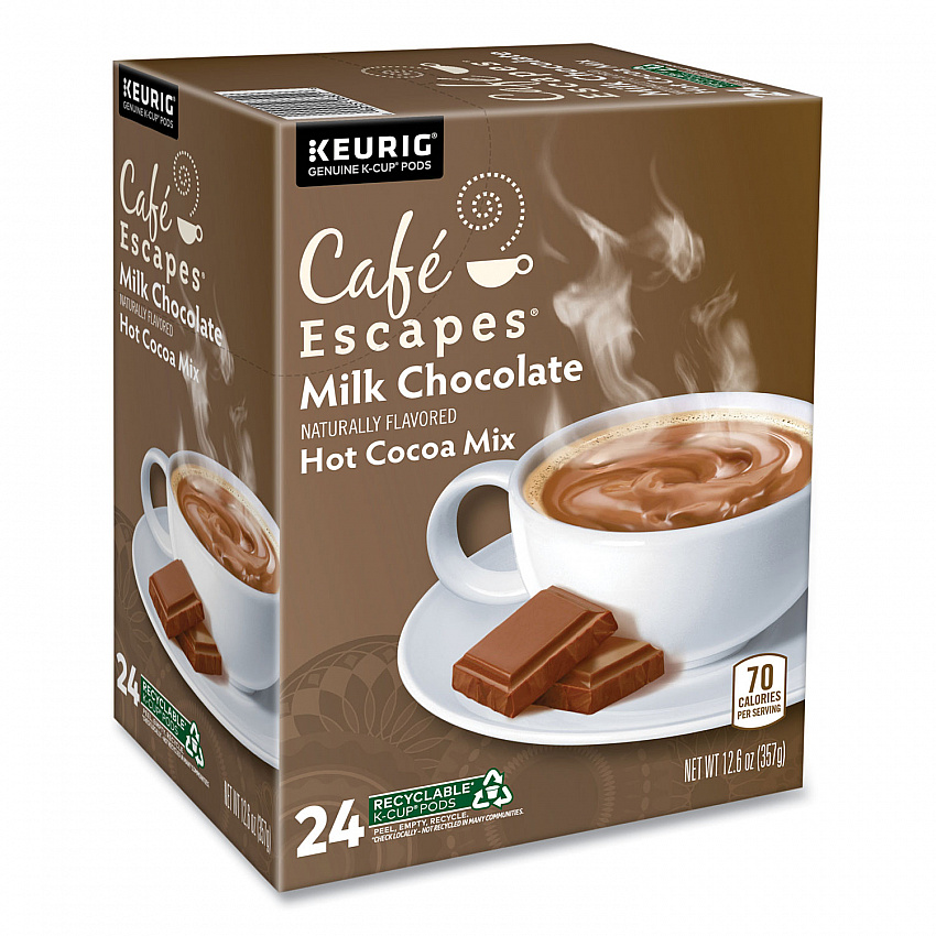 Cafe Escapes Milk Chocolate Hot Cocoa K-Cups, 24/Box (6801)