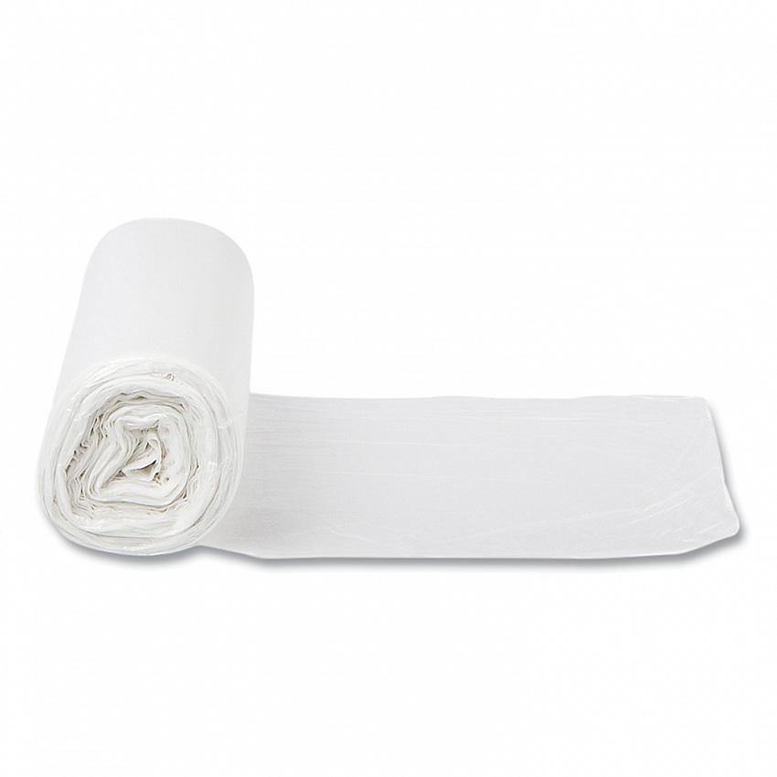 High-Density Commercial Can Liners, 10 gal, 5 mic, 24" x 24", Natural, Perforated Roll, 50 Bags/Roll, 20 Rolls/Carton (EC2424N)